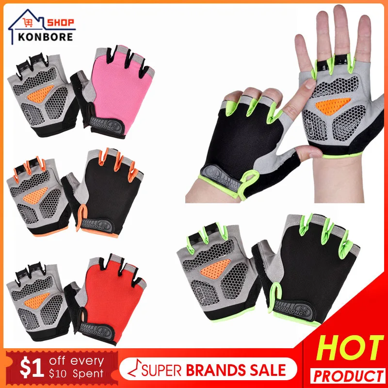 

8 Styles Men Women Shockproof Cycling Gloves Anti-Slip Breathable Fingerless Gloves Anti-Sweat Motorcycle Bicycle Sports Gloves