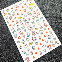 f series cute cat series f097 098 3d back glue self adhesive nail art nail sticker decoration tool sliders for nail decals
