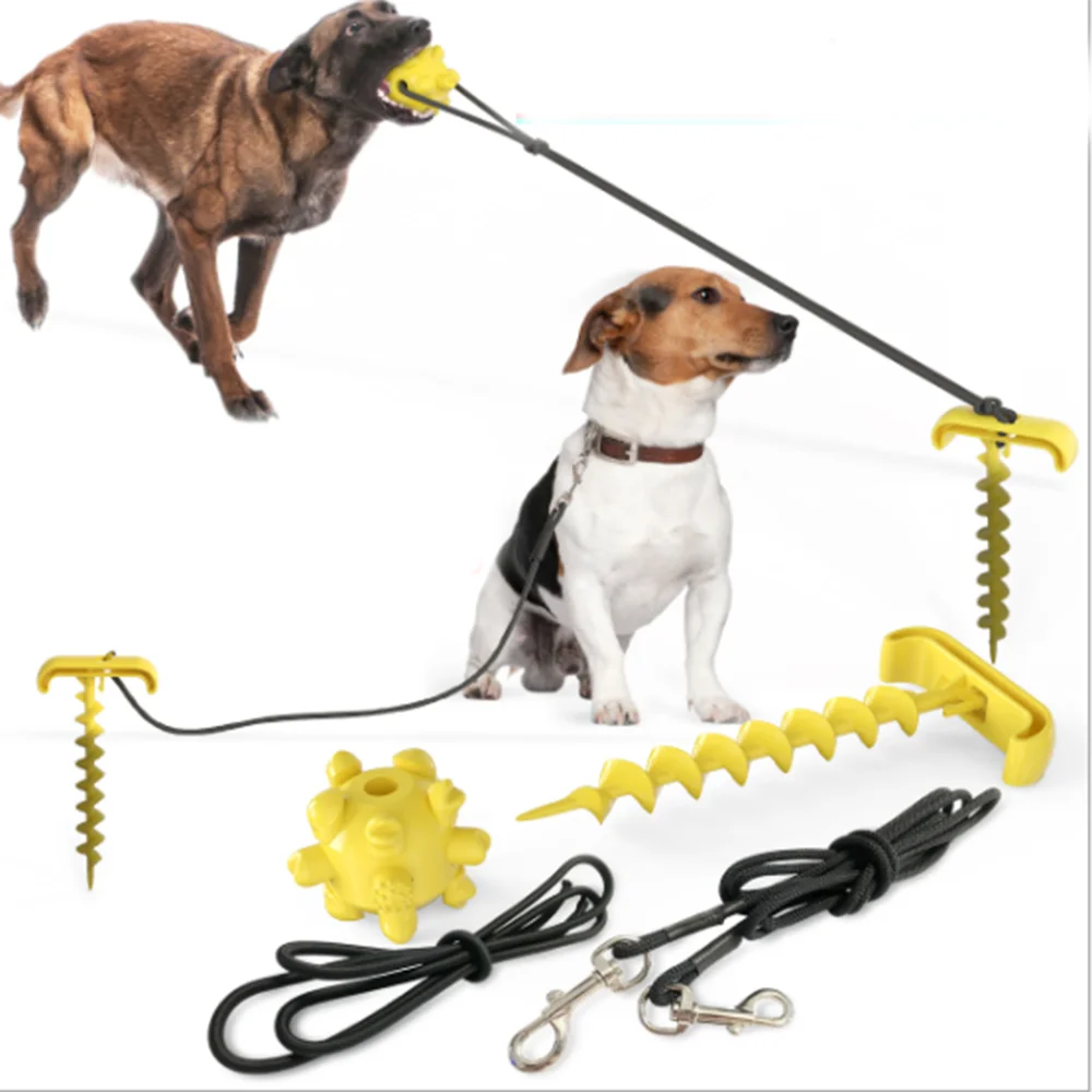 

Outdoor Dog Toy Traction Rope Ground Pile Ground Nail Pet Chew Toy Cleaning Dog Toothbrush Molar Stick Toothbrush Pet Supplies