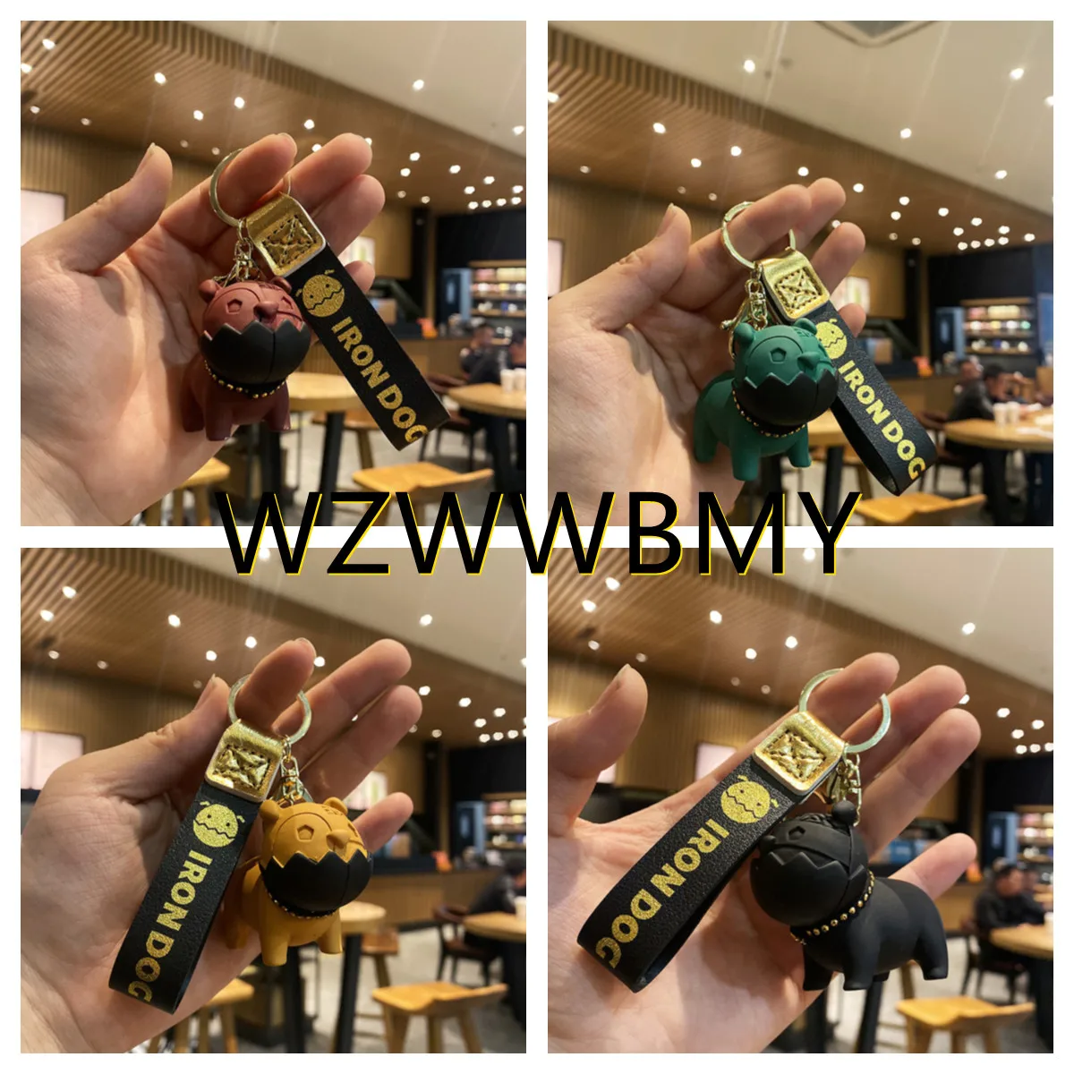 

Popular French Punk Bulldog Key Chain Man Mask The Dog Car KeyChains Jewelry PU Leather Dog Key Ring Woman Bag Charm Accessories
