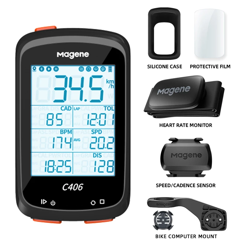 magene c406 bike computer gps wireless smart mountain road bicycle monito stopwatchring cycling data map bicycle speed stopwatch free global shipping