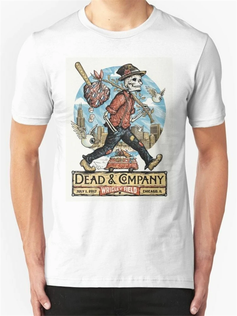Постер Dead & Company Wrigley Field Chicago Мужская белая футболка Размеры S до 2Xl Бесплатная