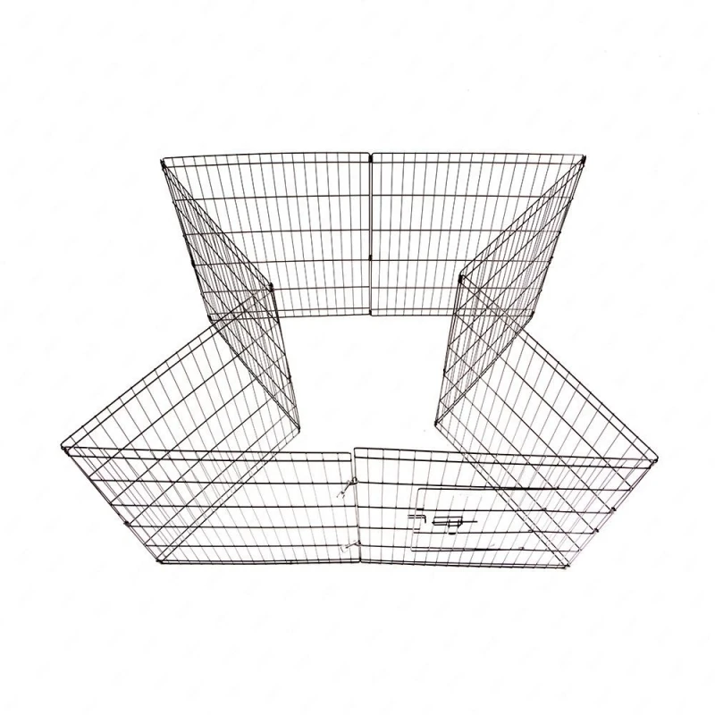 Портативный складной манеж для домашних животных металлический черный забор из