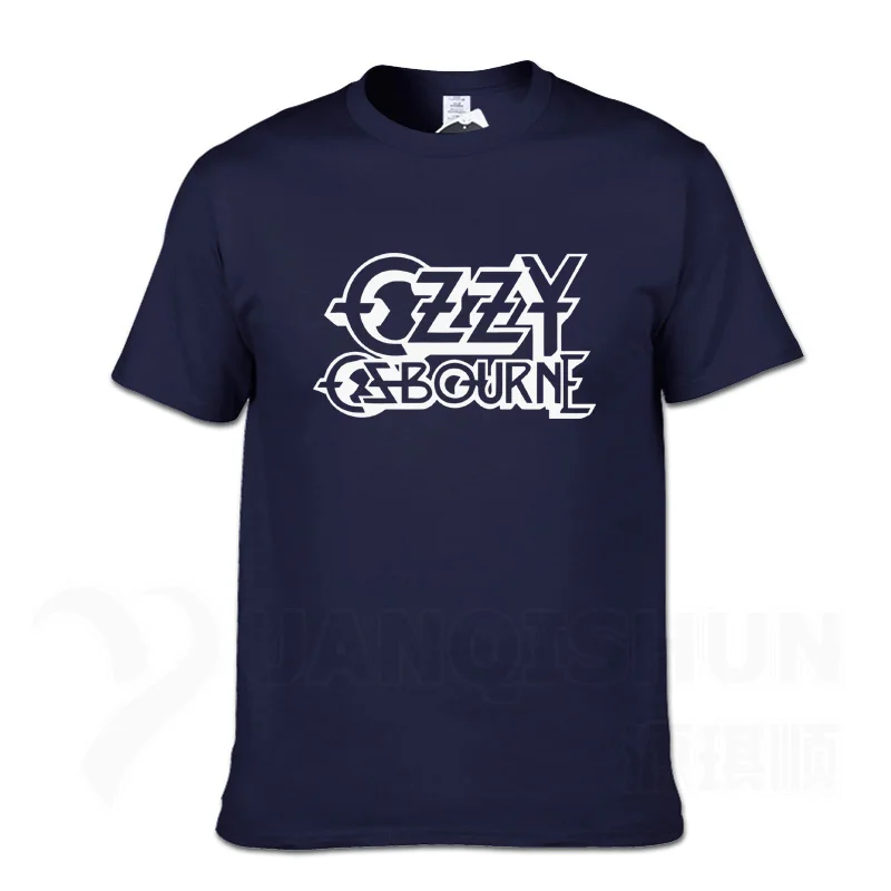NavyBlue 1 Новинка, Ozzy osborn, летние футболки, 16 цветов, мужские брендовые хип-хоп футболки с коротким рукавом, на заказ, с принтом Ozzy, панк-рок, футболки, Топ - Цвет: NavyBlue 1