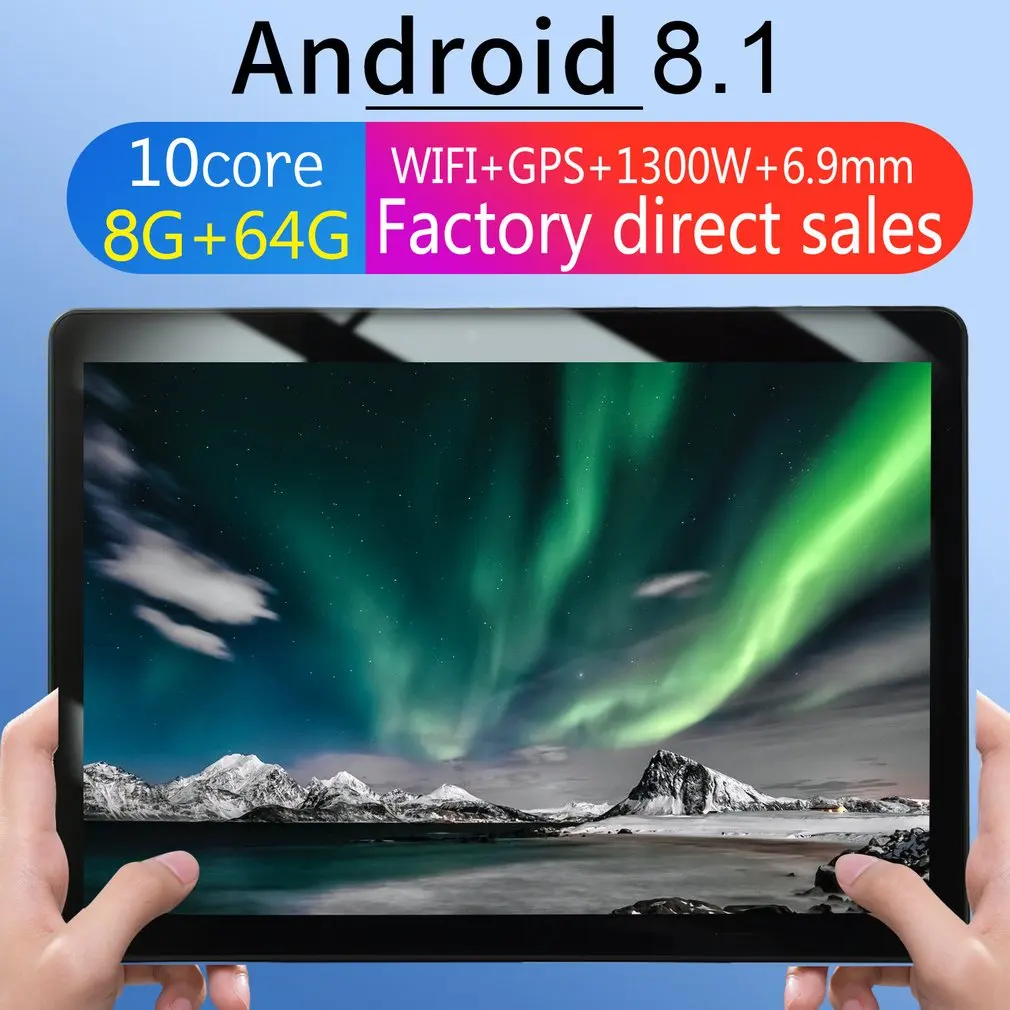 Планшет KT107 с круглым отверстием 10 1 дюйма большой экран Android 8 версия модный
