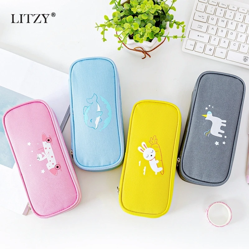 Чехол карандаш Kawaii с единорогом изображением животных кролика Дельфина чехол