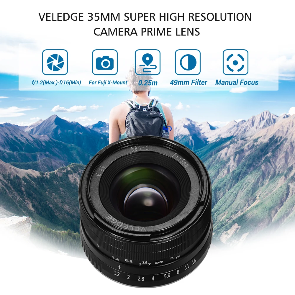 Объектив с ручной фокусировкой VELEDGE 35 мм F/1 2 MF | Электроника
