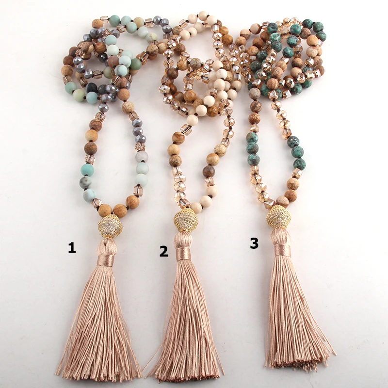 MOODPC модные богемные этнические ювелирные изделия камень с длинным узелком микро