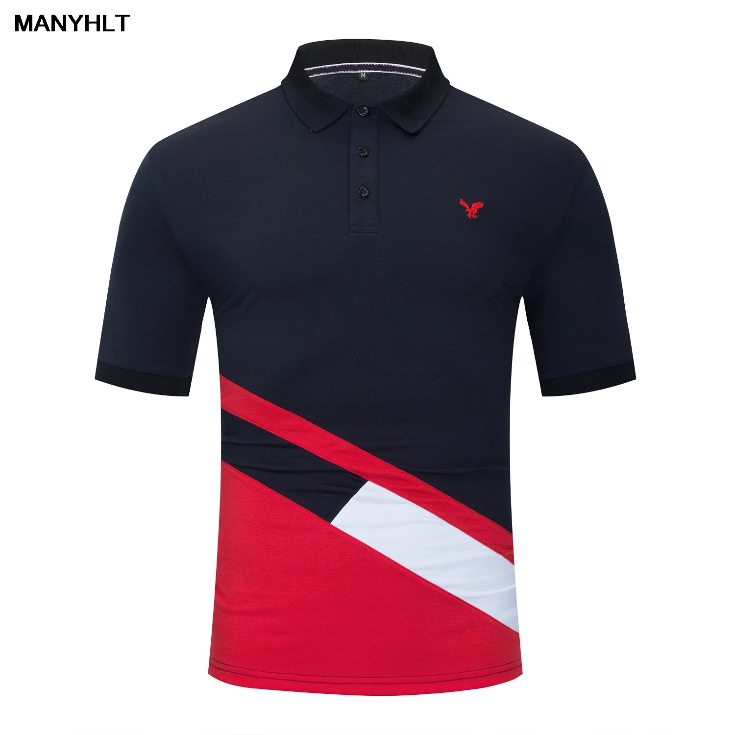 

Spring And Summer New European Code Men's Clothing Stitching Short-sleeved Polo Shirt Casual Color Matching Cotton T-shirt