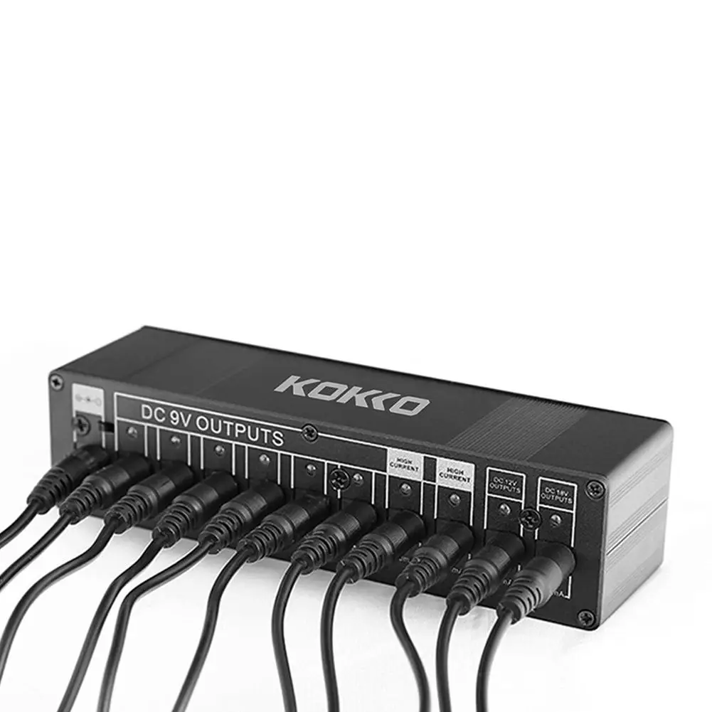 kokko elektrische gitarre effekte pedal board power versorgung 10 möglichkeiten isolierte ausgänge dc power kabel gitarre teil zubehör