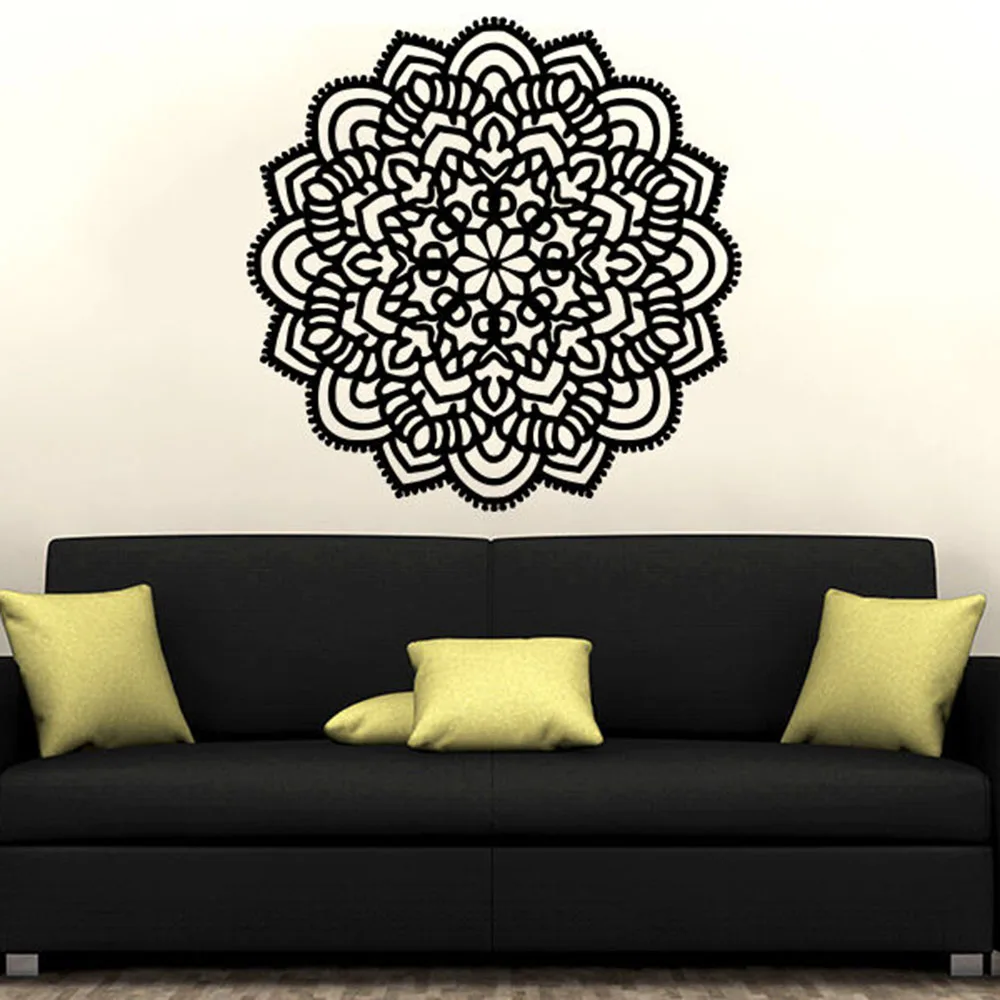 Namaste Лотос Наклейка на стену Йога класс домашний декор Классическая Мандала