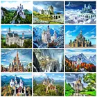 5D квадратнаякруглая Алмазная вышивка, замки, пейзаж, алмазная живопись, Набор для вышивки крестом, мозаика, рукоделие, домашнее украшение