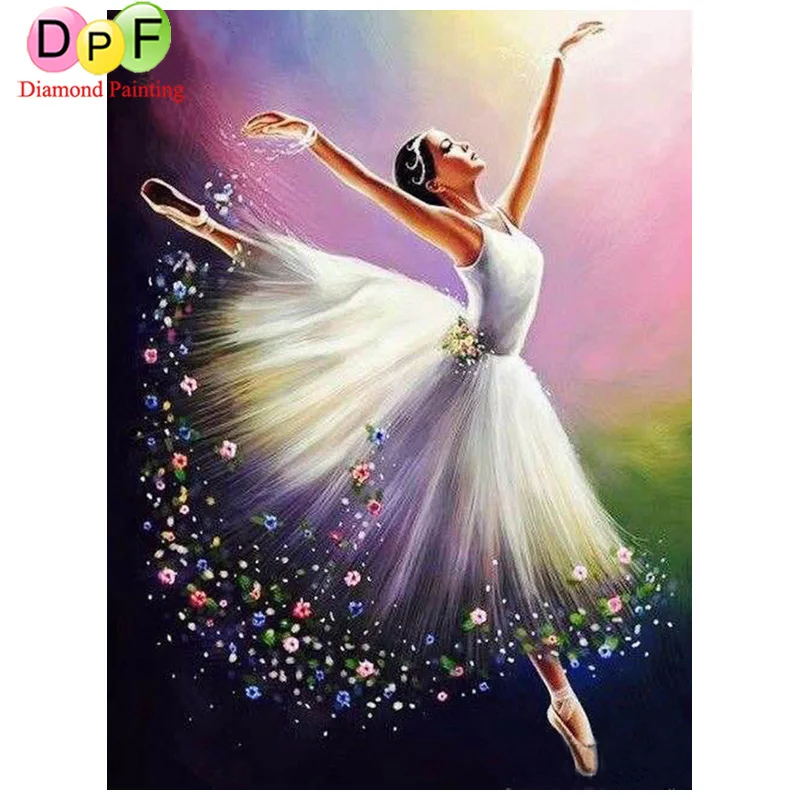 DPF полная/круглая алмазная живопись балет сделай сам вышивка крестиком Украшение
