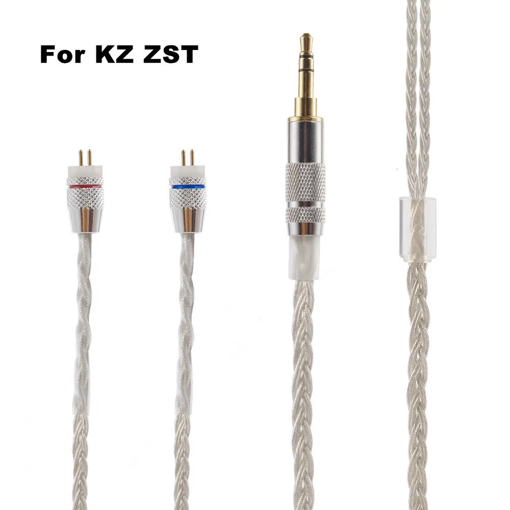 KZ AS10 KZ ZS10 ZST/ES3/BA10 выделенный кабель 2pin 0,75 мм разъем Модернизированный посеребренный кабель используется для KZ ZS10/ZSR/ZSN KZ ES4