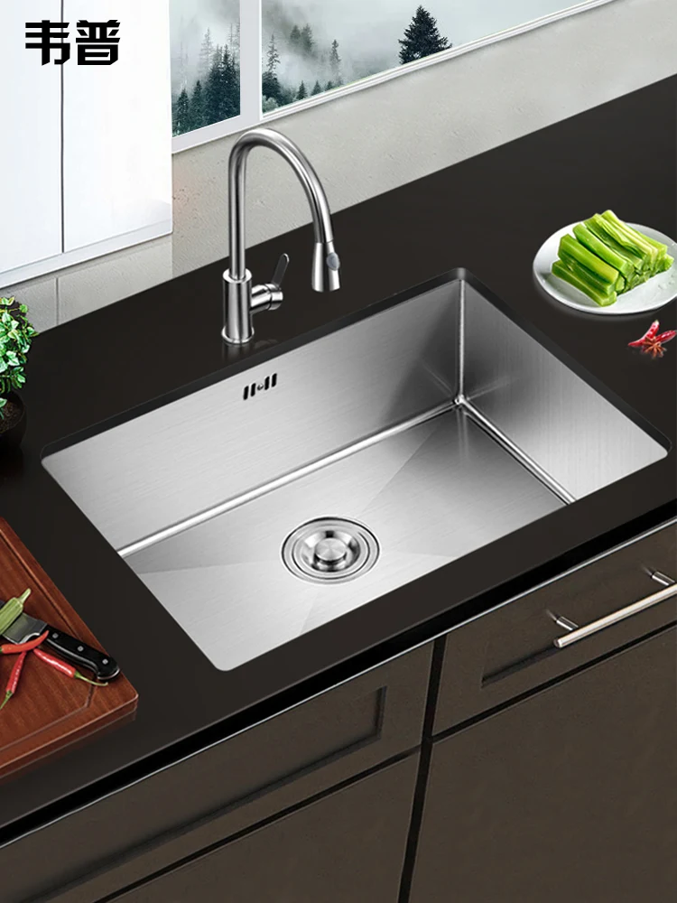 Матовая кухонная раковина ручной работы одиночная над стойкой или для мытья