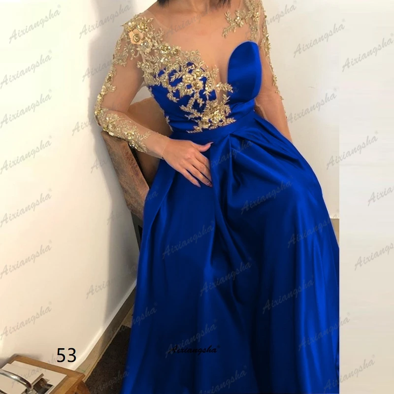 Роскошные красные вечерние платья с длинным рукавом Золотая аппликация вечернее