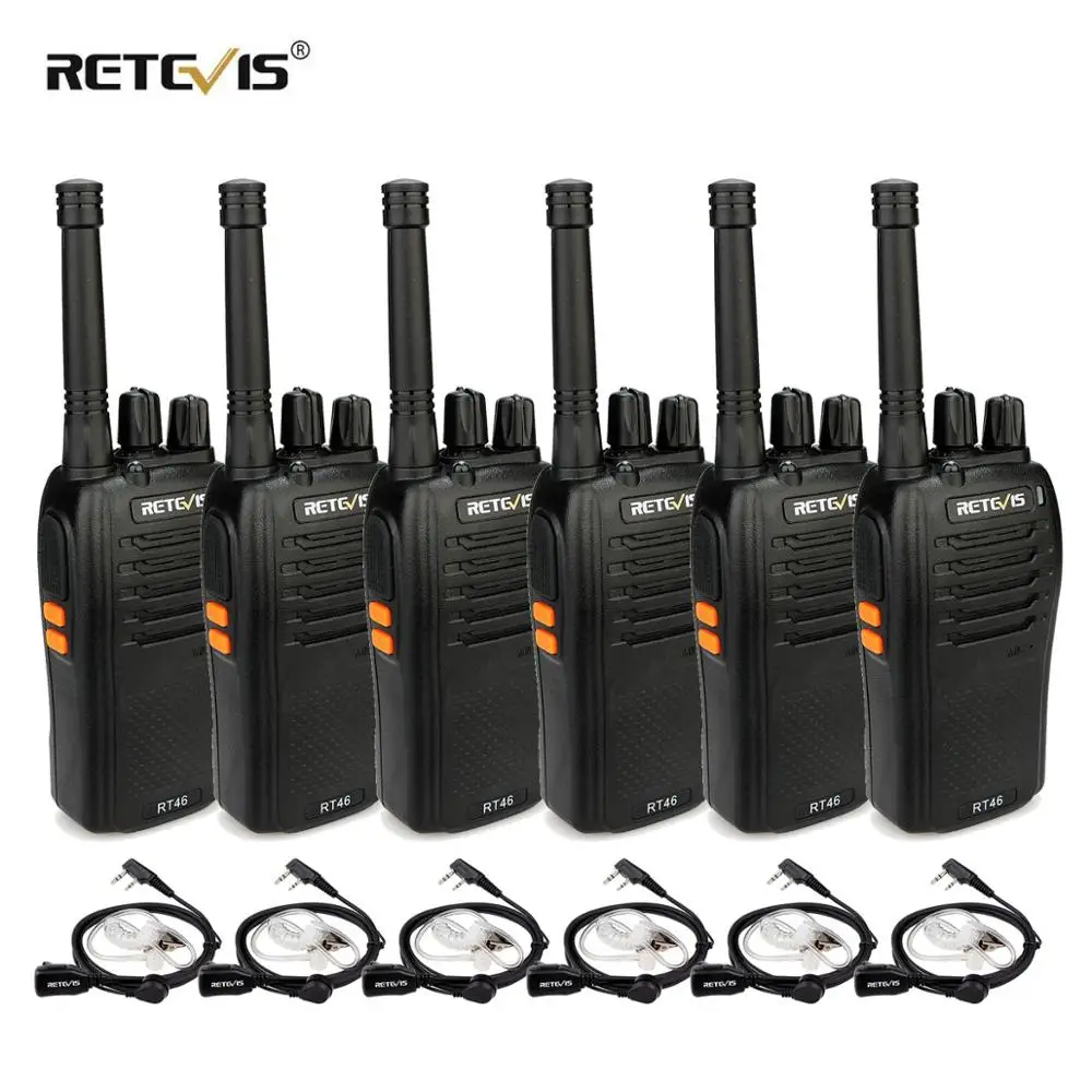 Рация RETEVIS RT46 6 шт. PMR Radio PMR446 FRS Портативное двухстороннее радио VOX Зарядка Micro USB