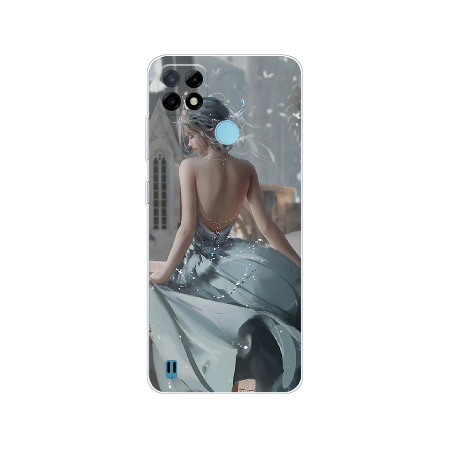 for realme c25y case clear tpu soft blue butterfly phone cases for realmi realme c21y c25y c 25y 21y funda coque silicone cover free global shipping