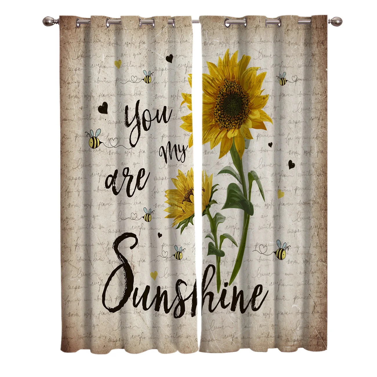 You Are My Sunshine Подсолнух ретро пчела занавески для обработки окон жалюзи на окна