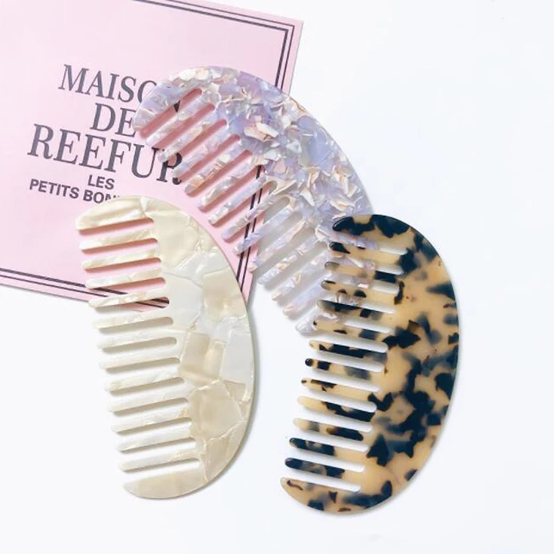 

Fashion Wide Tooth Hair Comb Natural Detangling Comb For Curly Static Comb For Curly Hair -no Static Comb For Women Men