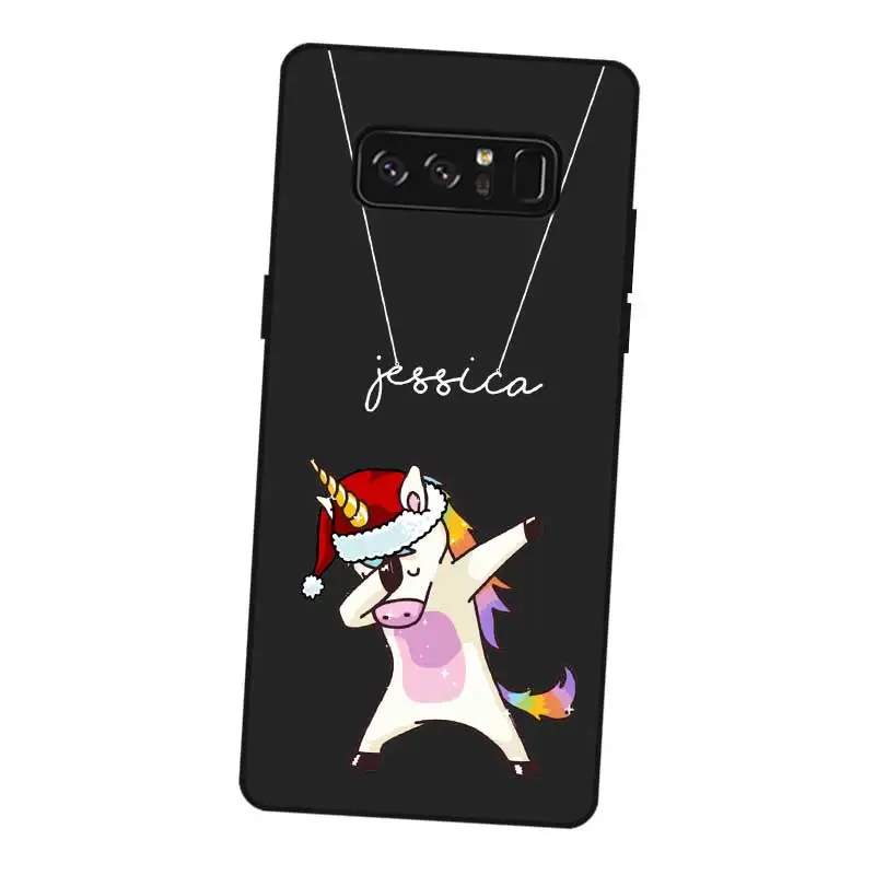 Cute animal Custom Name DIY Black Soft TPU Silicone Case Cover For Samsung Galaxy Note 3 4 5 8 9 10 Plus M10 M20 M30 Grand Prime |
