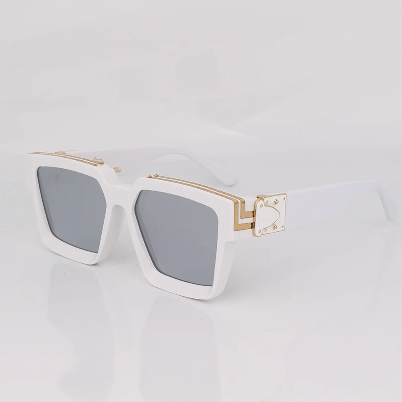 

Прямоугольные Белые ацетатные Солнцезащитные очки женские серебряные зеркальные линзы модные квадратные солнцезащитные очки для мужчин с...