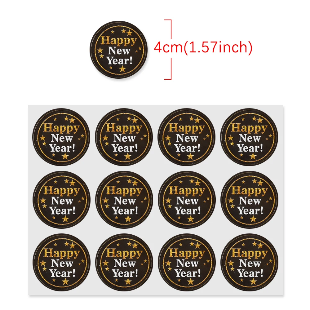 L 120PCS Счастливого Рождества Крафт ручной работы стикер карты коробка посылка спасибо запечатывание этикеток стикер s Свадебный декор вечерние принадлежности - Цвет: L 120PCS
