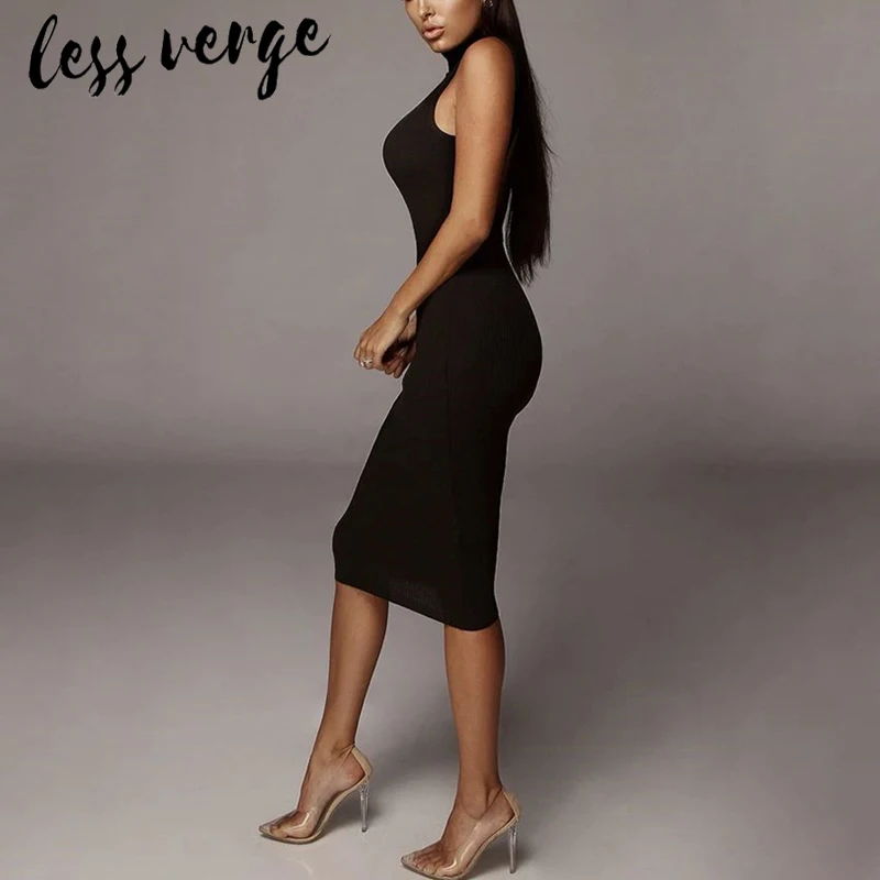 Lessverge длинное трикотажное платье-свитер без рукавов для женщин сезон осень-зима