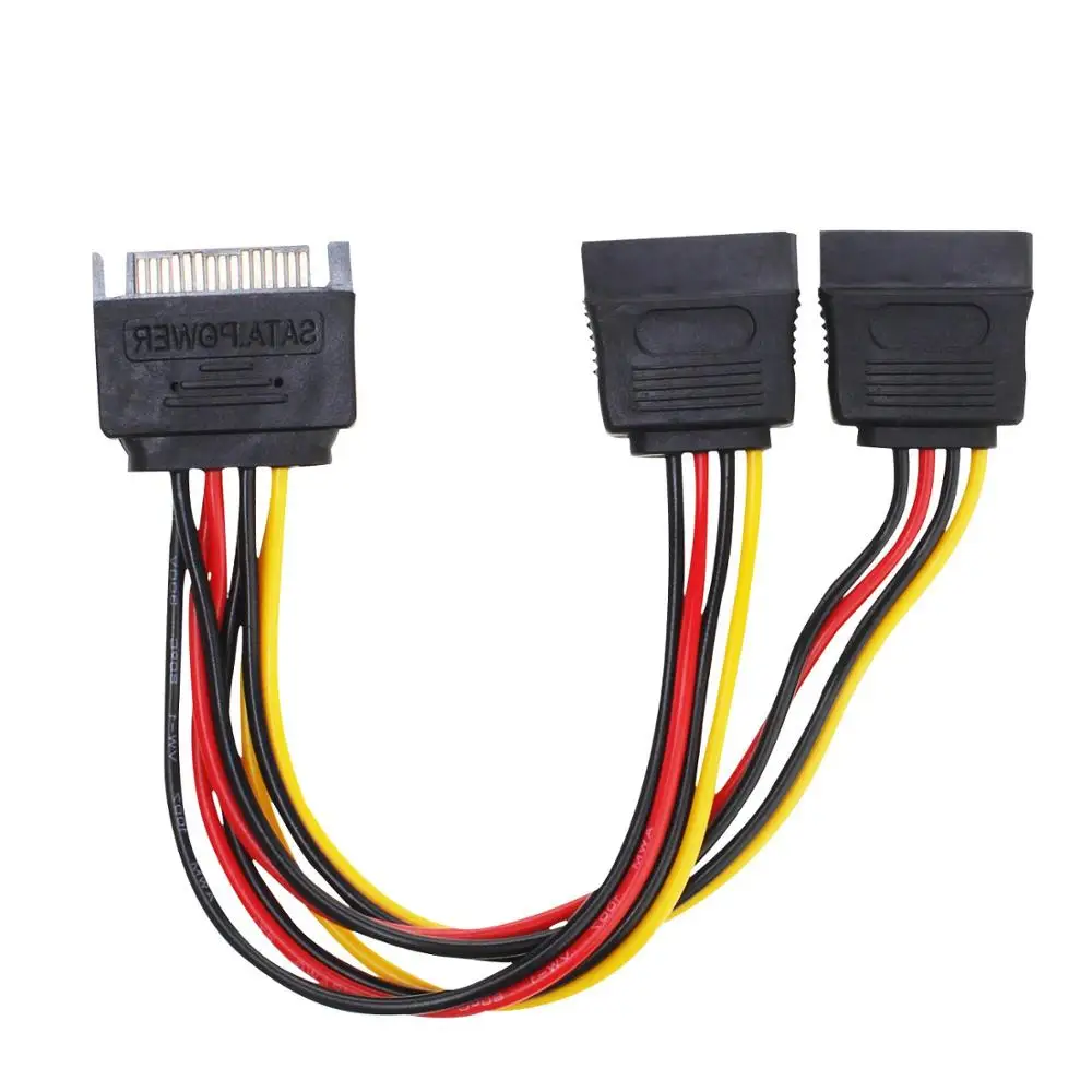 

SATA Power Y сплиттер кабель 15 Pin SATA силовой сплиттер кабель адаптер SATA 15 Pin Male to Dual Female силовой y-кабель 7 Inche/20 см