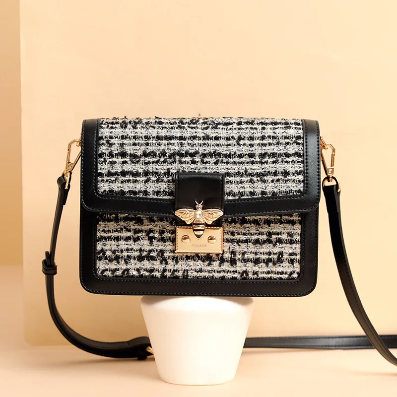 

Wool Women's Bags 2020 New Style for Autumn and Winter Fashion Shoulder Bag Casual Crossbody Bag Korean Tweed File Holder