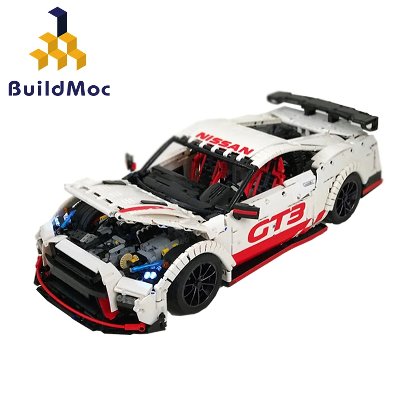 BuildMOC совместимая высокотехнологичная серия MOC 25326 Nissan GTR GT3 электрический пульт