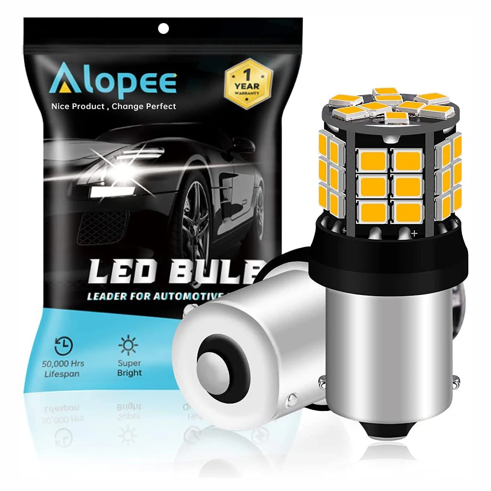 Лампа указателя поворота автомобисветодиодный, 1056, 7507, 1156PY, PY21W, желтая/желтая, 12496, 39 SMD, 9-30 в, 2 упаковки