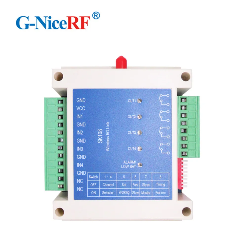 FREE SHIPPING 2PCS/Lot SK108 Four Channels Industrial 3km Long Distance 433/470/868/915MHz Wireless Remote Control Switch Module