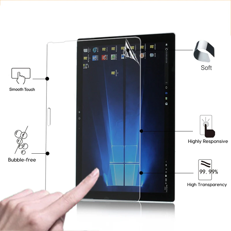 

High Clear Glossy screen protector film For MICROSOFT SURFACE PRO 4 12.3" tablet front HD lcd screen protection films in sotck