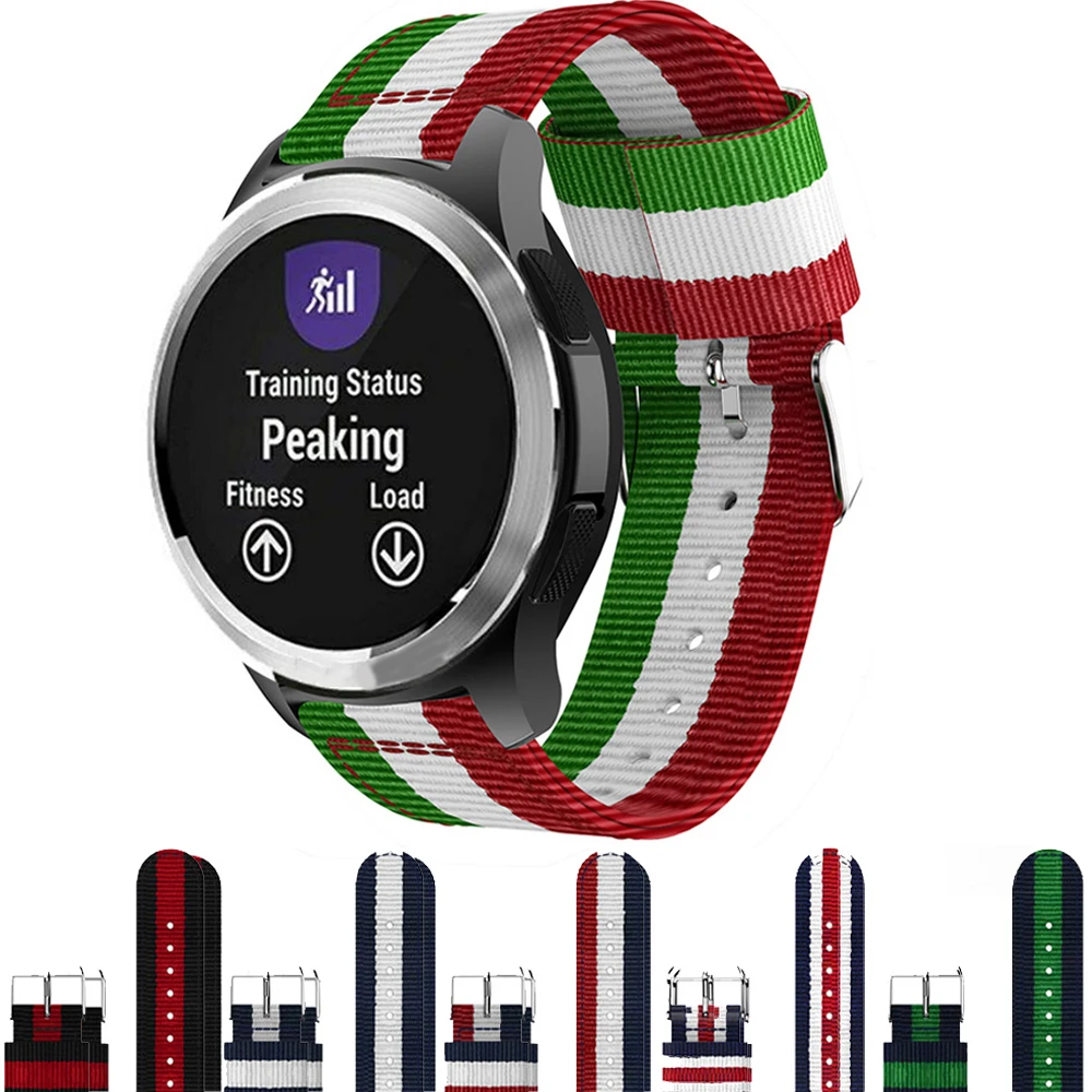 

Ремешок нейлоновый для наручных часов, быстросъемный браслет для Garmin Benz GarminMove 3 Garmin Active S Vivoactive 4 4S, 18 мм 20 мм 22 мм
