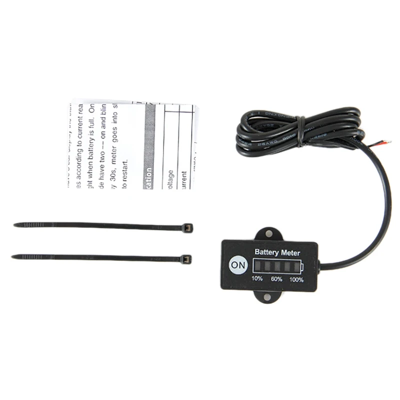 

12V Battery Meter Waterproof Material Lead Acid Battery Indicator for Motorcycle Marine ATV with LED Indicator