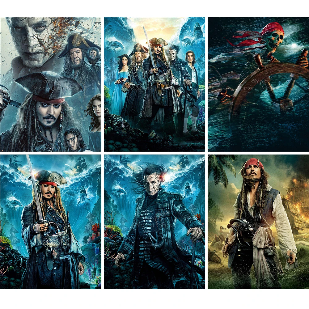 Алмазная живопись Пираты Карибского дока полноразмерная картина 5D из