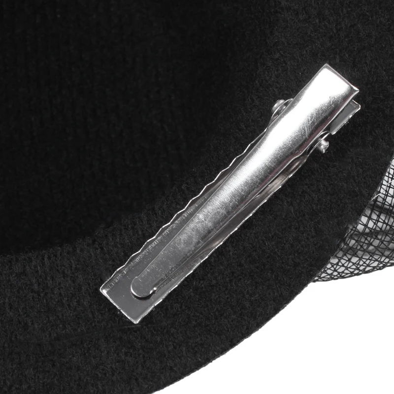 Черная сетка бант перо декор мини топ шляпа крокодил заколка для волос | Красота и