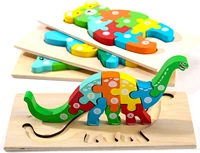 montessori wooden toddler puzzle 3d wooden animal jigsaw for toddler educational learning toys gift for age 3 4 5 girls boys