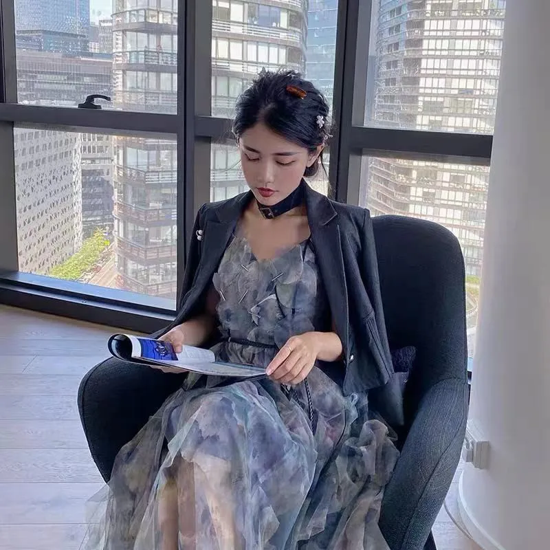 

5XZ8 Women Plus Size Embroidered Short Sleeves V-Neck Casual Short Dress bayan elbise 2021