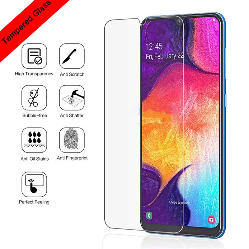 

200D Full Cover Tempered Glass on For Samsung Galaxy A51 A50 A71 A70 A80 A10 A5 A7 2018 A750 Transparent Screen Protector Glass