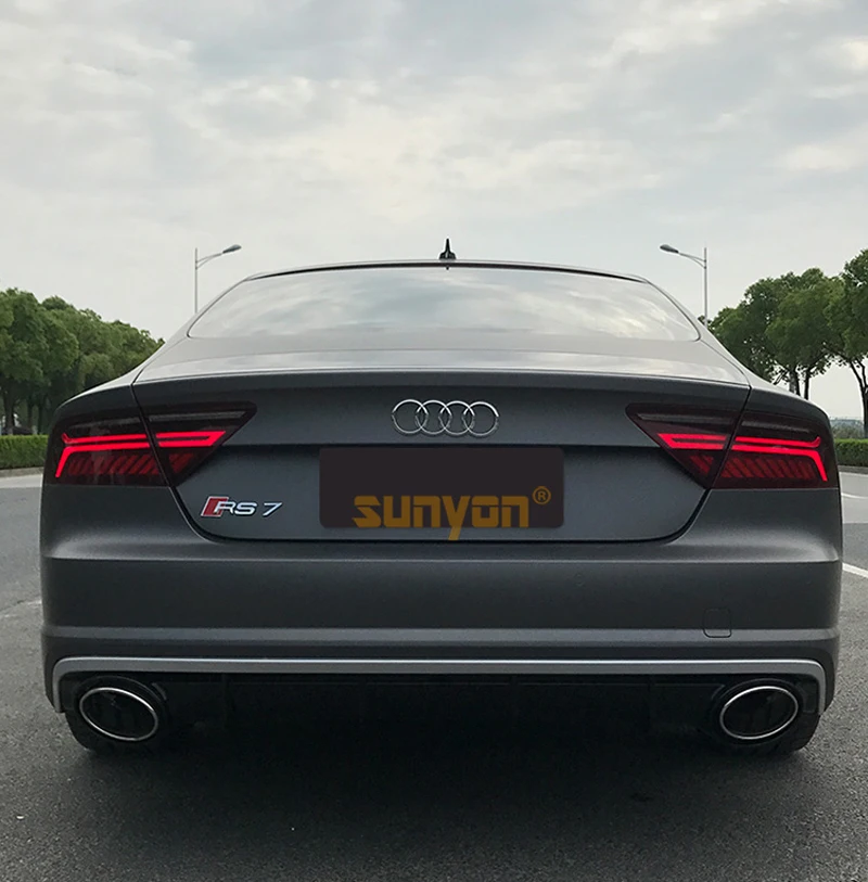 A7 задний бампер для губ Диффузор с выхлопной трубы глушителя для Audi A7 стандартный бампер 2009- RS7 стиль