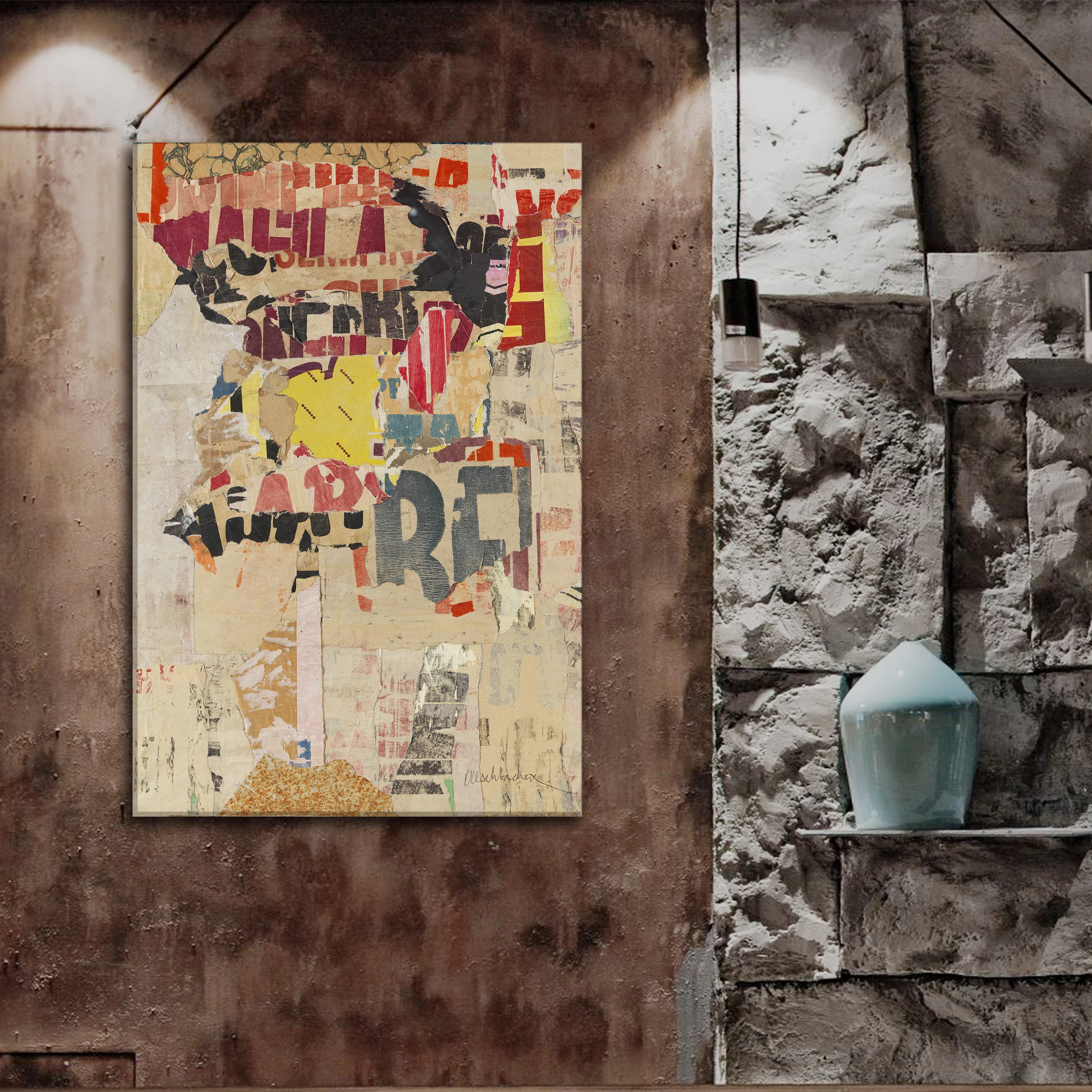 POP Винтаж Hipster граффити и надписями холст Книги по искусству принт живопись