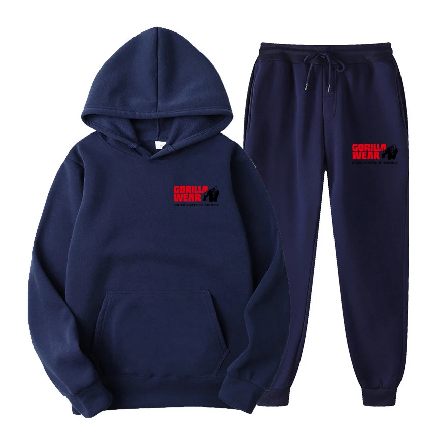 

Hoodie + Pants Fall/Winter Hooded Sweatshirt Sweatpants Fashion Slim Men's Suit Hoodie Pants Hip Hop Pullover Hoodie S-XXXL