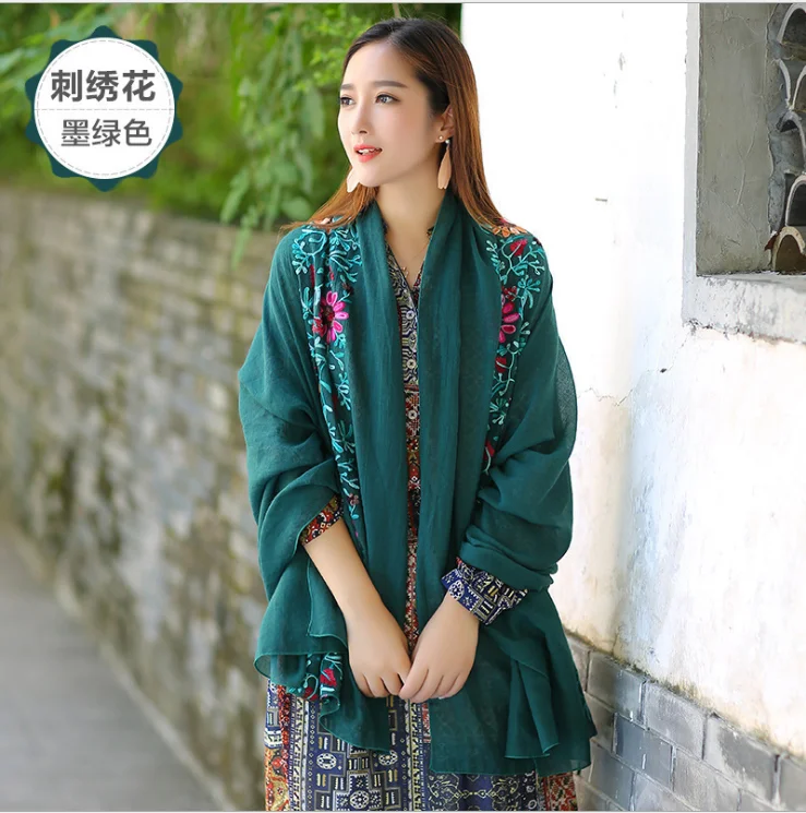 2019 New Embroidered Scarf Shawl Summer Long Silk Decorative Beach Bathing Suit Cover Ups |
