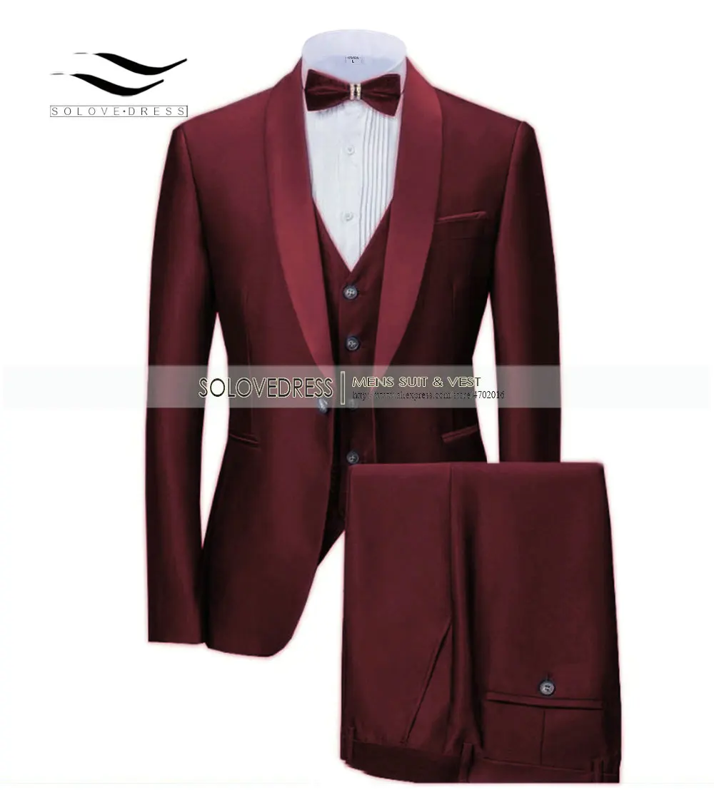 Solovedress slim Fit Свадебные смокинги для жениха певицы Выпускной мужской костюм шаль