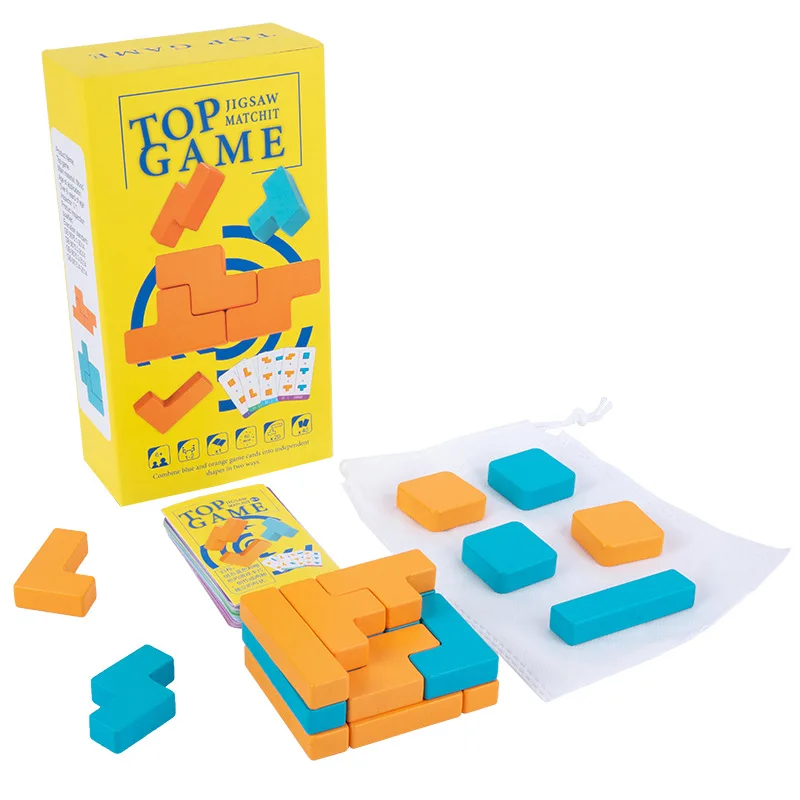 

Деревянные строительные блоки, игра для раннего развития для детей, Обучающие логическое мышление, интерактивные игрушки для родителей и д...