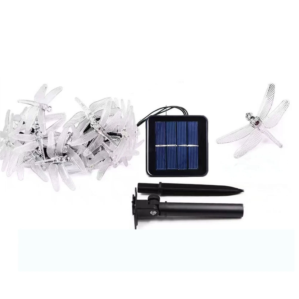 Рождественские солнечные огни "Драконфляй" для украшения сада на Рождество и вечеринки, водонепроницаемые на открытом воздухе.