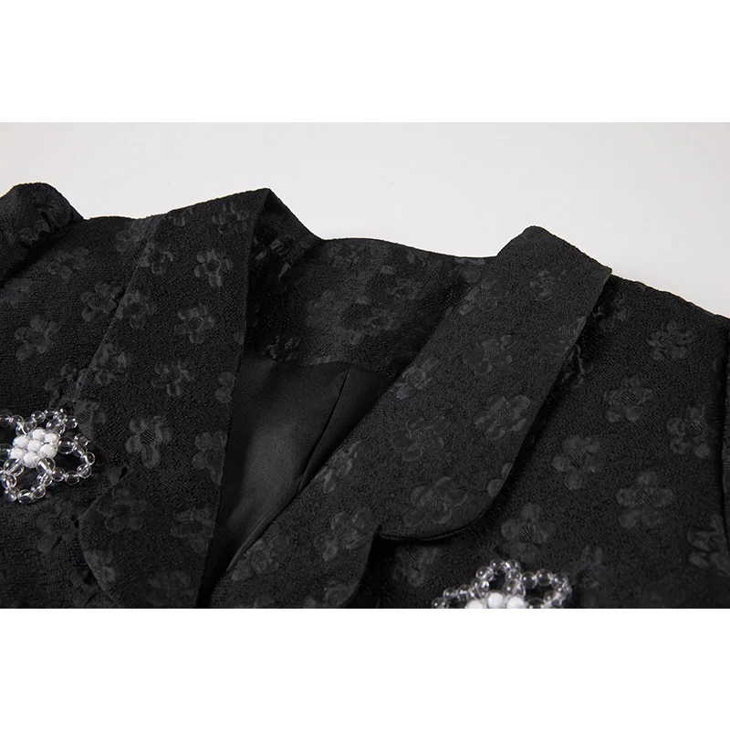 Женский жаккардовый пиджак с длинными рукавами романтичный винтажный цветочным