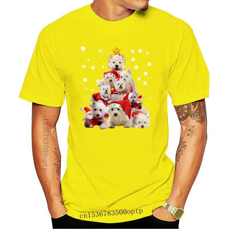 

New Westie Christmas Tree Xmas Gift For Westie Dog T-Shirt Amazing Short Sleeve Unique Casual Short Sleeve Tops
